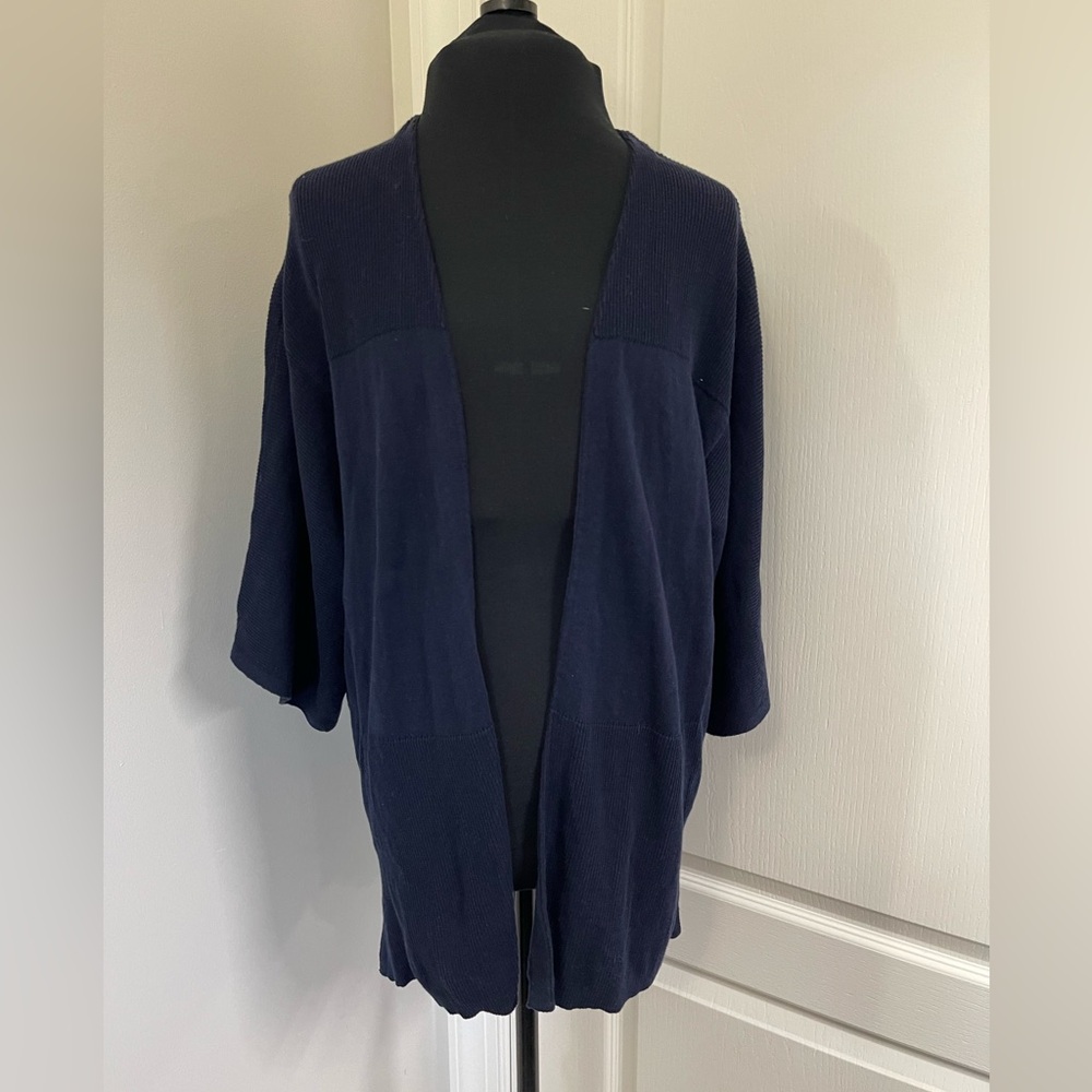 LOFT Women's Open Front Cardigan Sweater Navy Blue Size S Casual Fall   sku163